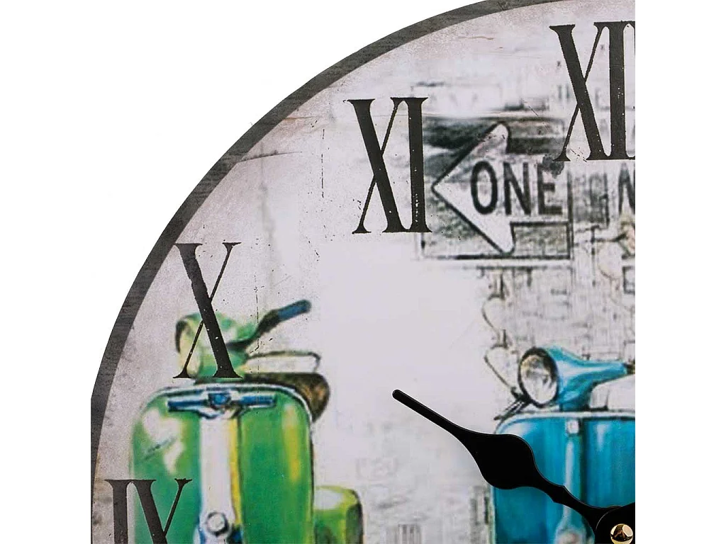 Relógio de parede de madeira preta d34x2