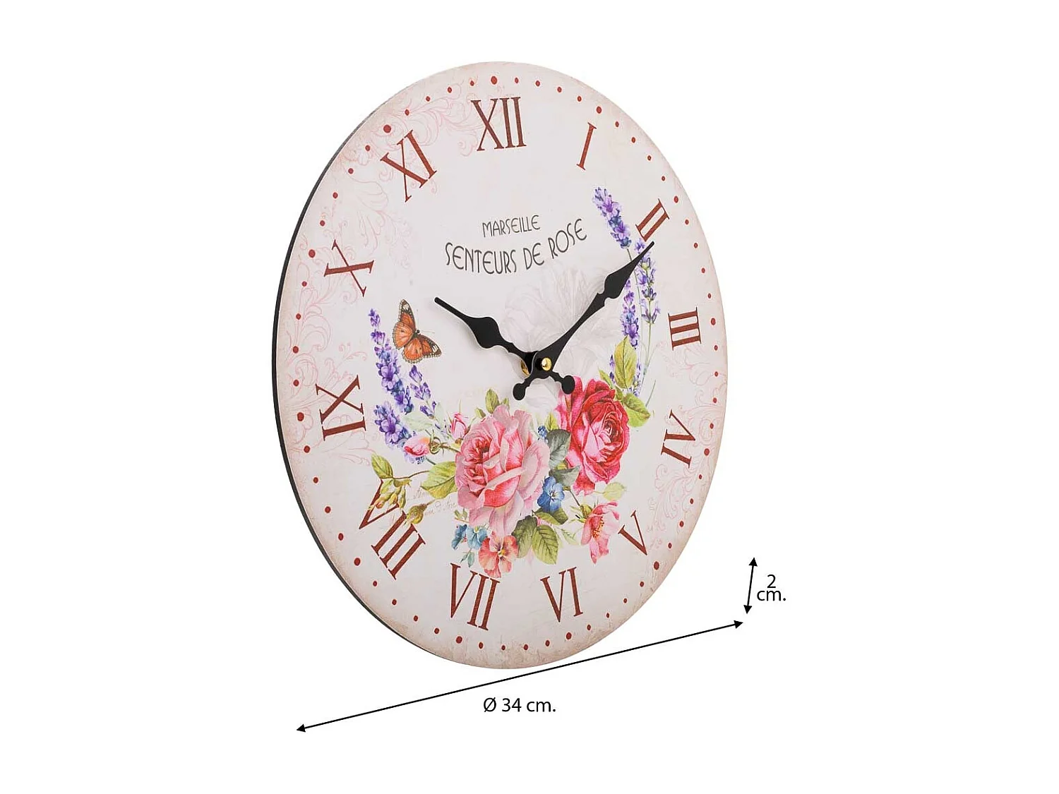 Orologio da parete in legno bianco d34x2h