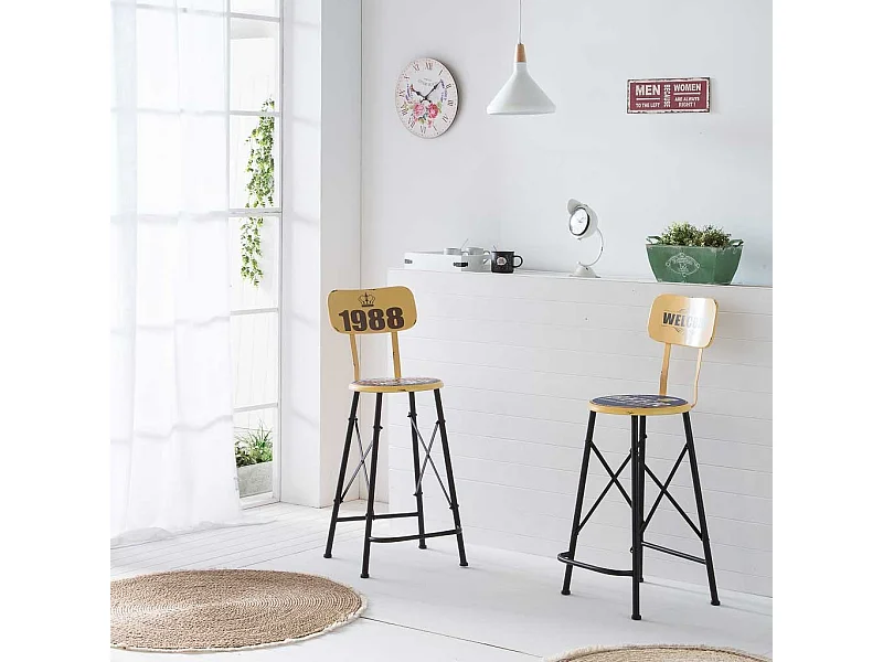 Reloj de pared de madera blanco d34x2