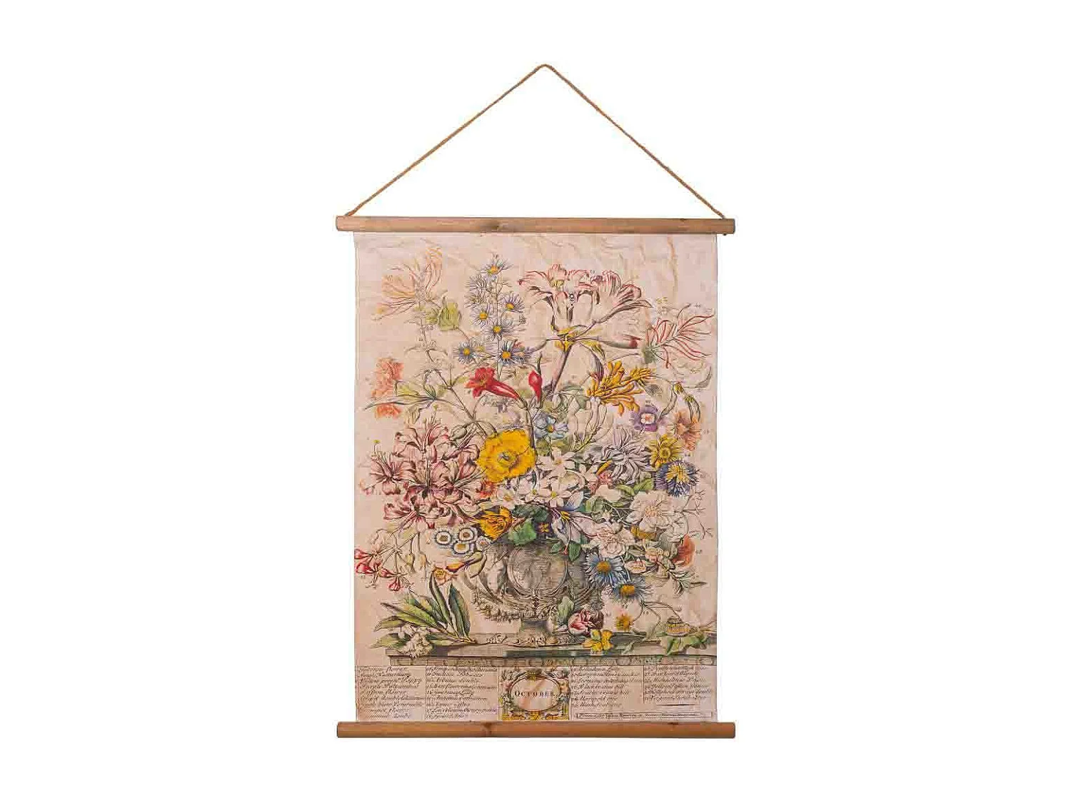 Toile de lin parcheminée imprimée 64x83x1,7