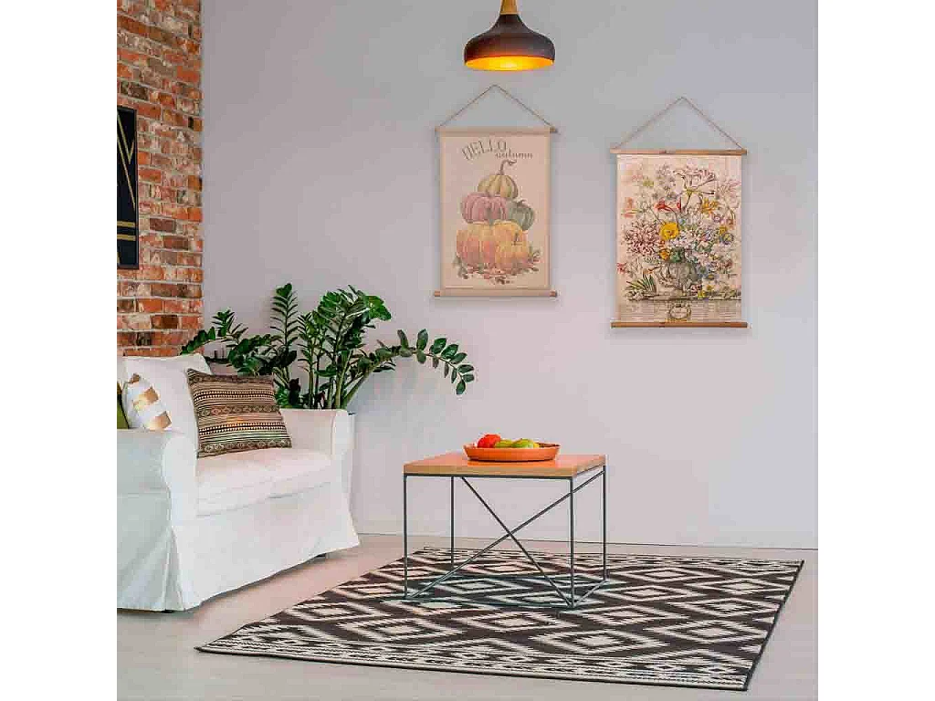 Toile de lin parcheminée imprimée 64x83x1,7