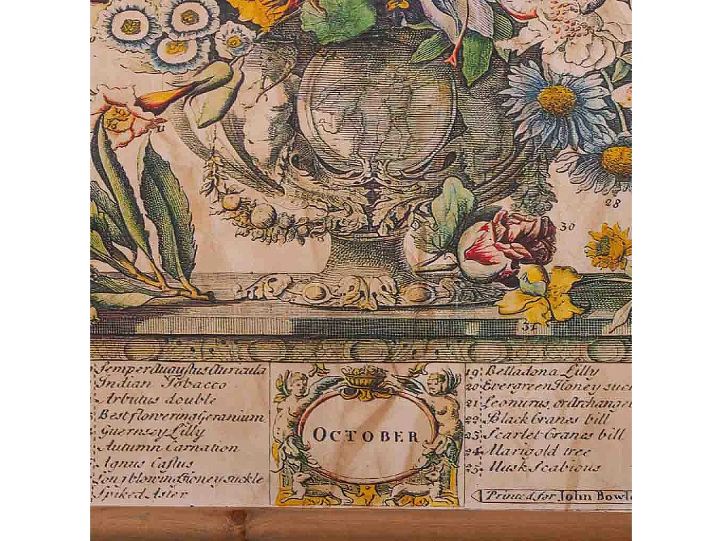 Toile de lin parcheminée imprimée 64x83x1,7