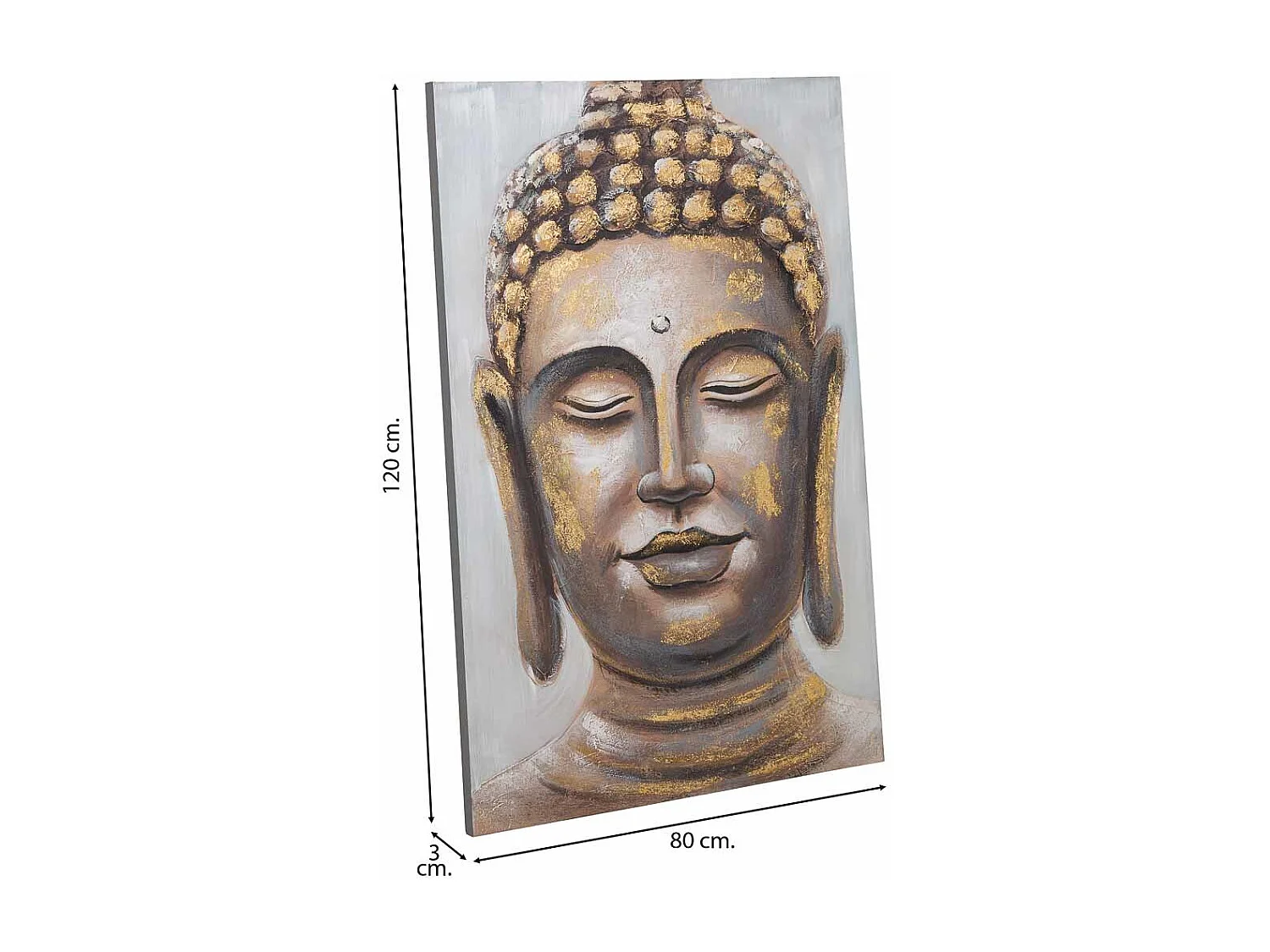 Cuadro pintado a mano con relieve oro 80x120x3