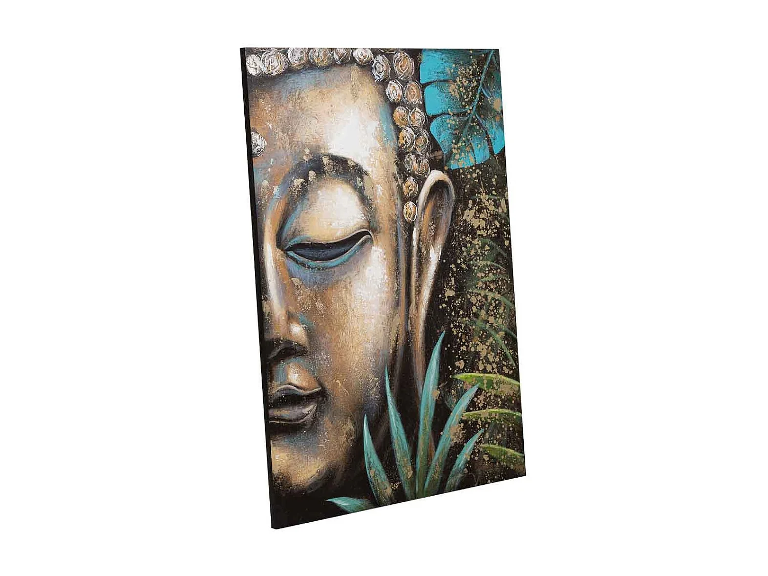 Quadro dipinto a mano con rilievo blu 80x120x3h