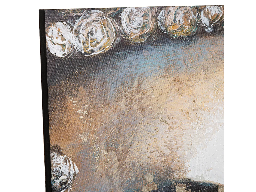 Pintura pintada à mão com relevo azul 80x120x3