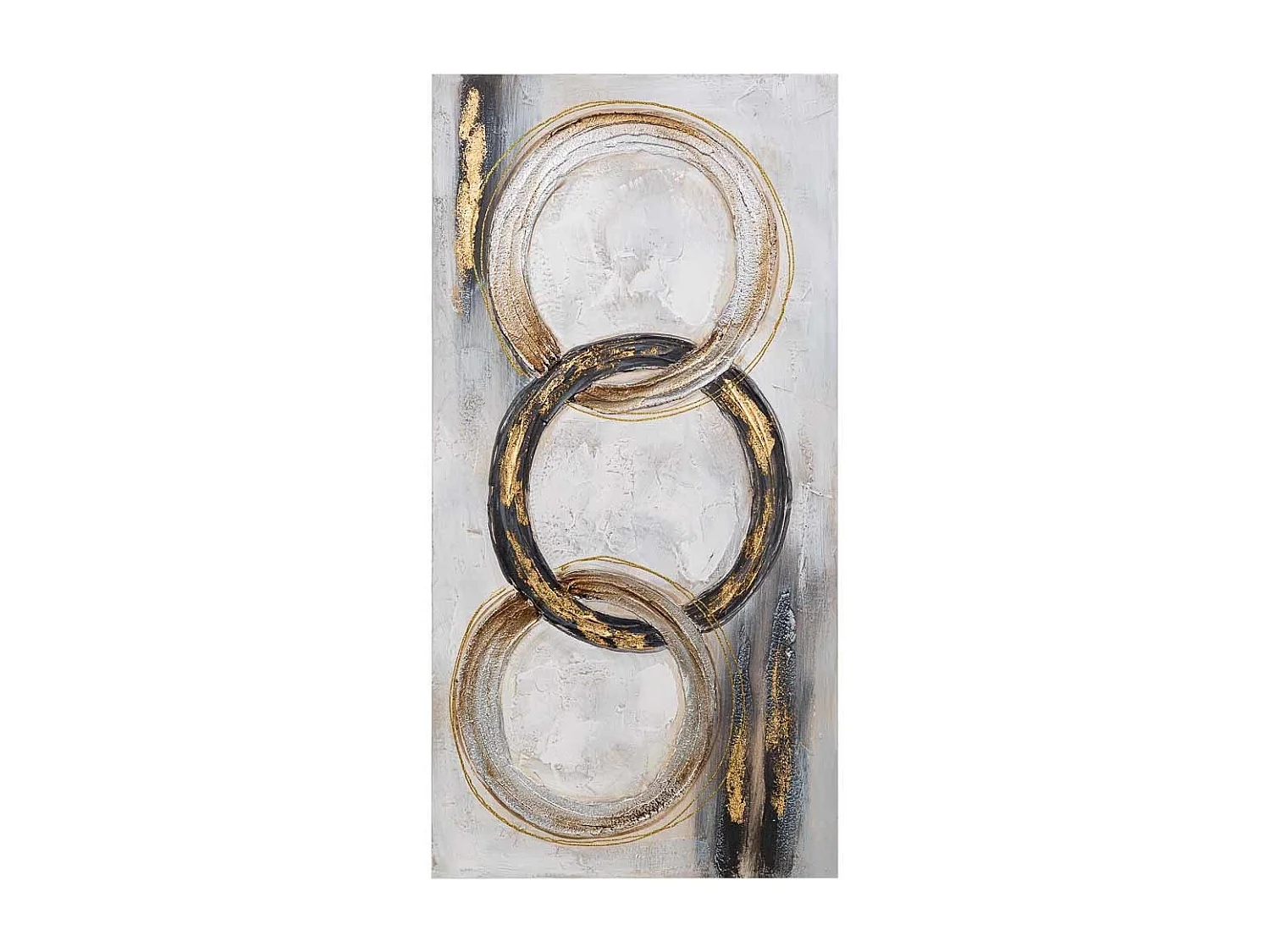 Cuadro pintado a mano con relieve gris 50x100x3h cm