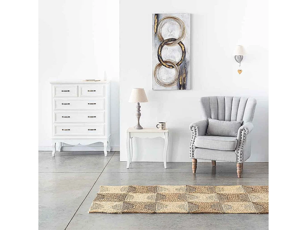 Cuadro pintado a mano con relieve gris 50x100x3h cm