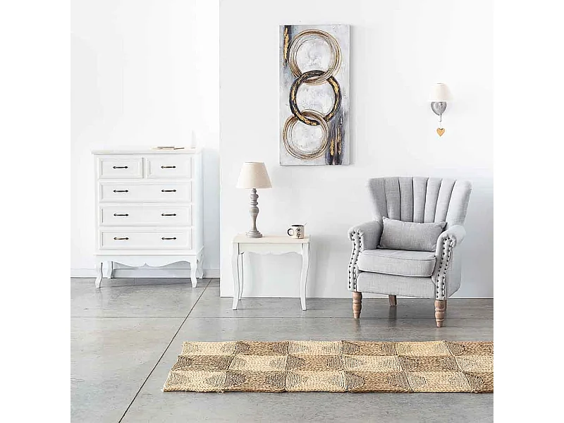 Pintura pintada à mão com relevo cinzento 50x100x3a cm