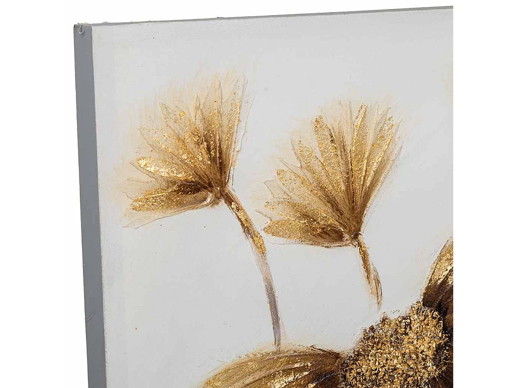 Cuadro pintado a mano con relieve oro 50x150x3