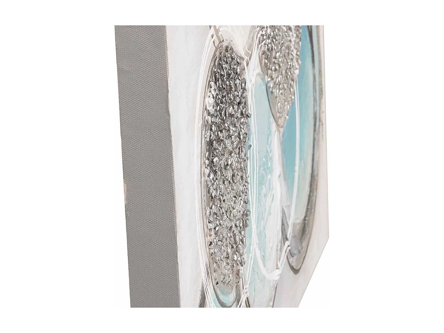 Cuadro pintado a mano con relieve azul 60x60x3