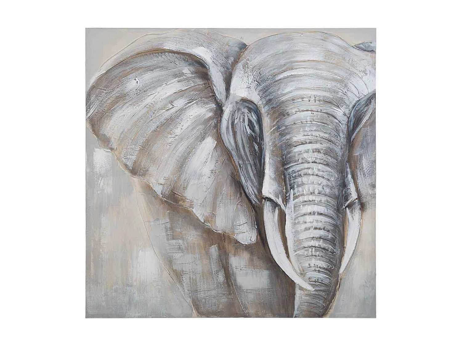 Handgemaltes GemÃ¤lde mit grauem Relief 100x100x3h cm