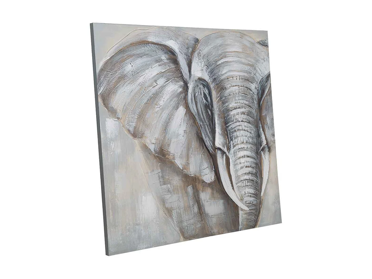 Handgemaltes GemÃ¤lde mit grauem Relief 100x100x3h cm