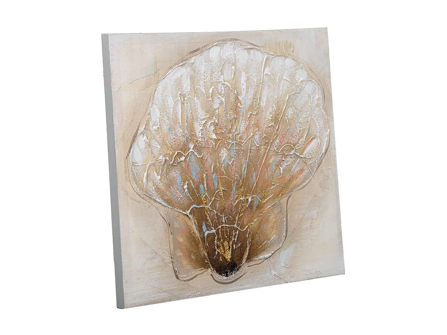 Cuadro pintado a mano con relieve gris 40x40x2.5