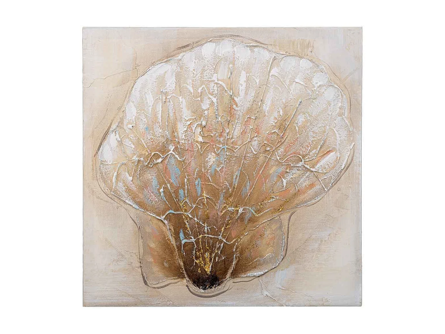 Cuadro pintado a mano con relieve gris 40x40x2.5