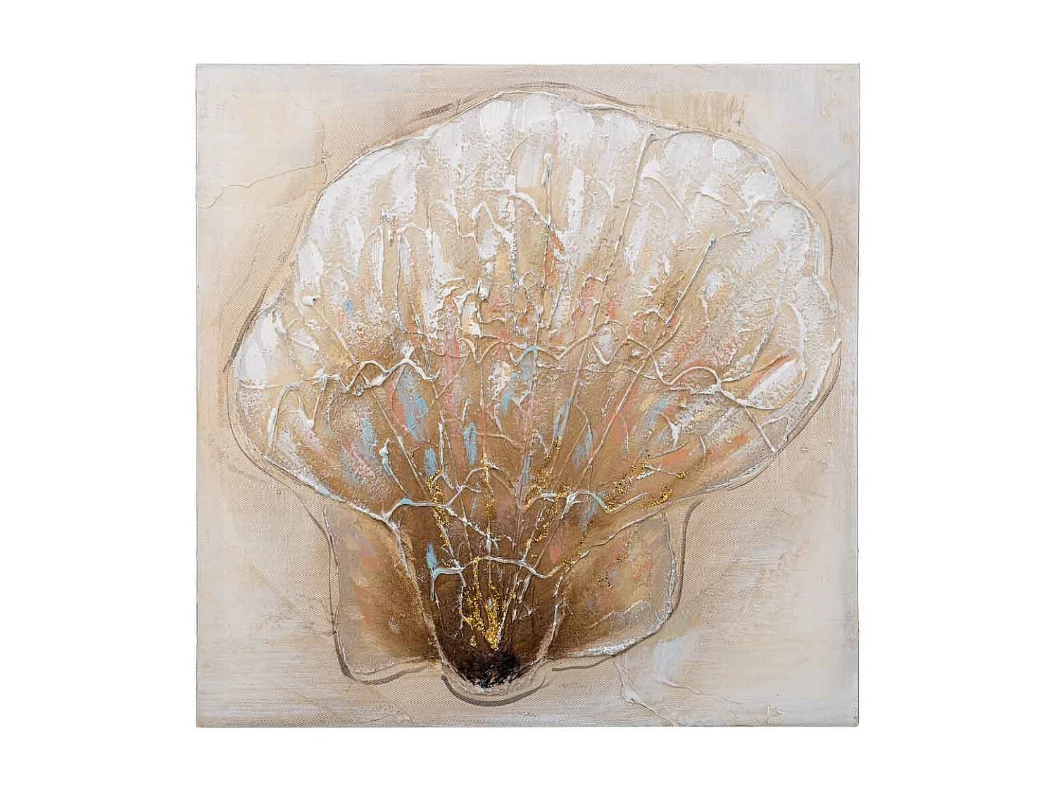 Cuadro pintado a mano con relieve gris 40x40x2.5