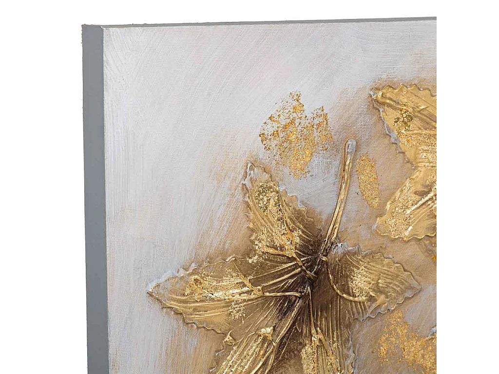 Tableau peint à la main avec relief or 60x60x3h