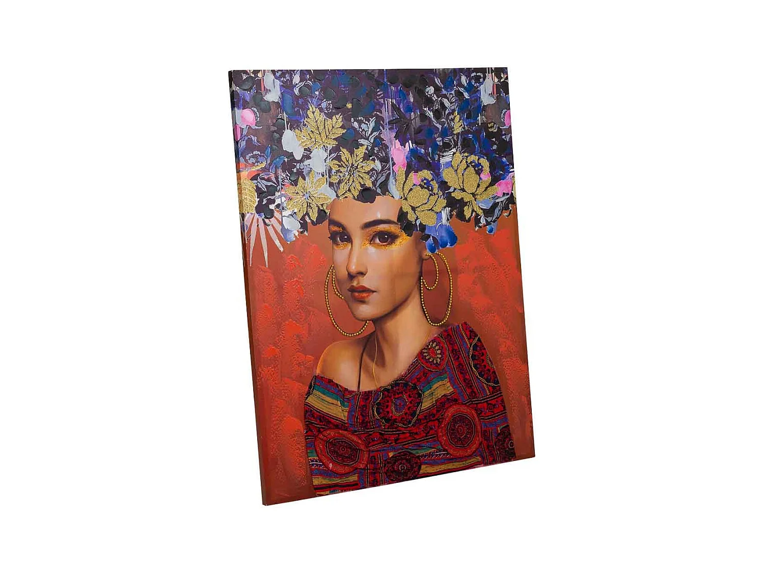 Pintura pintada à mão com relevo vermelho 90x120x3