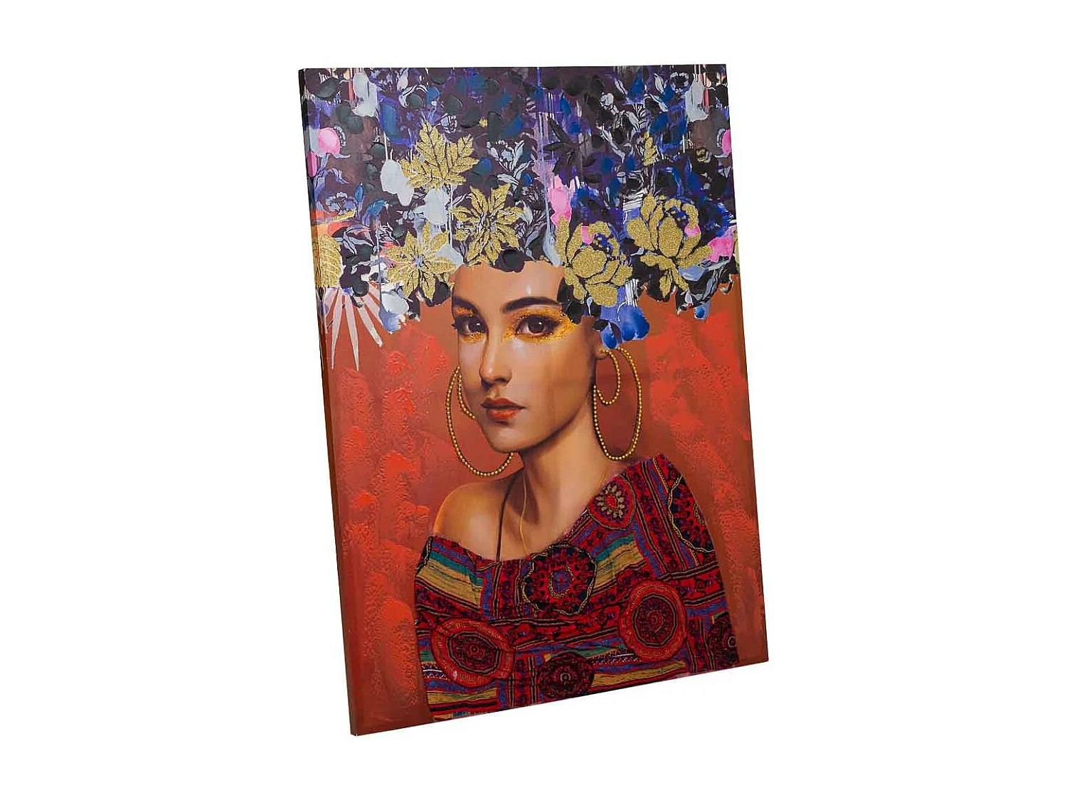 Pintura pintada à mão com relevo vermelho 90x120x3