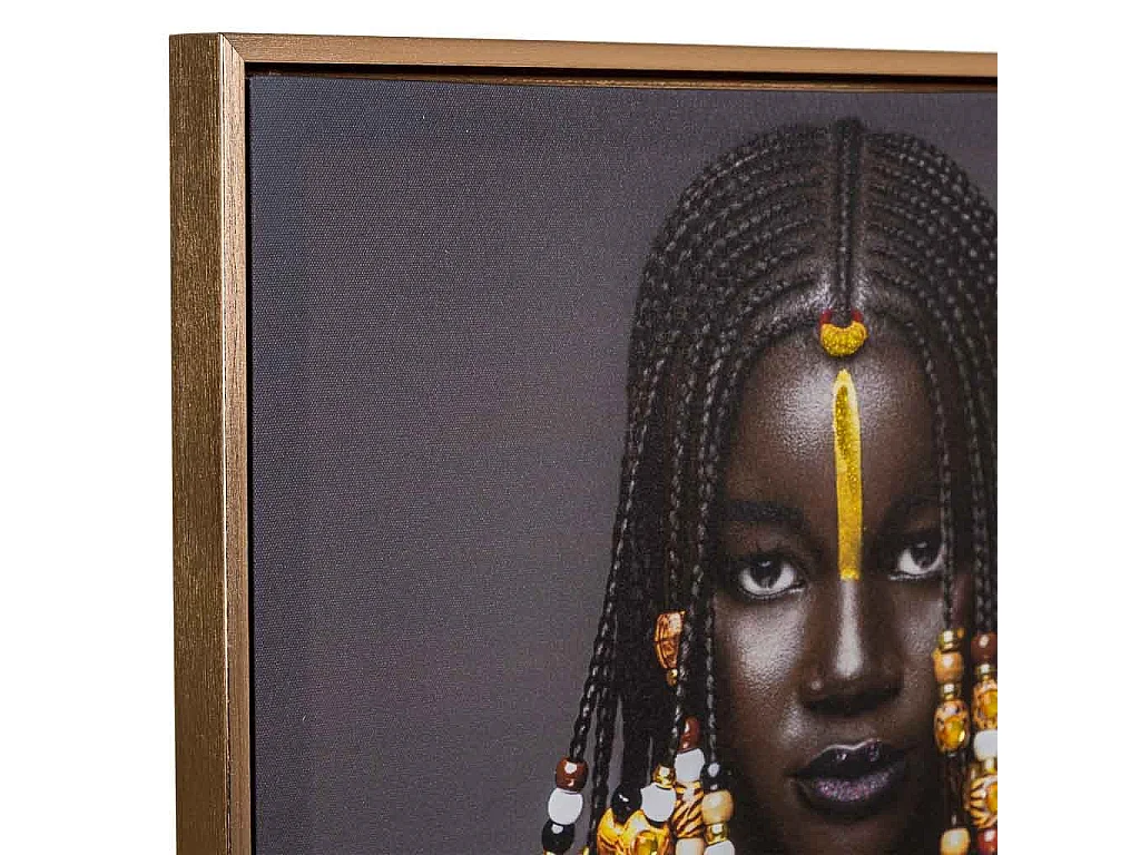 Cuadro pintado a mano con relieve negro 52.5 x72.5x3h cm