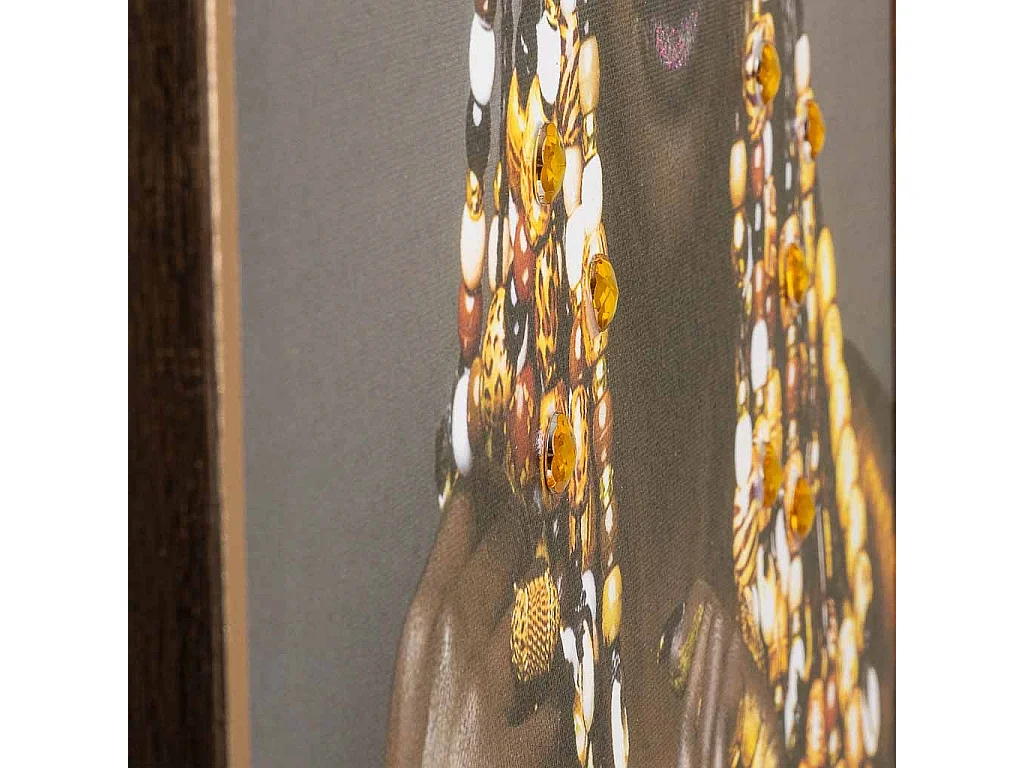 Cuadro pintado a mano con relieve negro 52.5 x72.5x3h cm