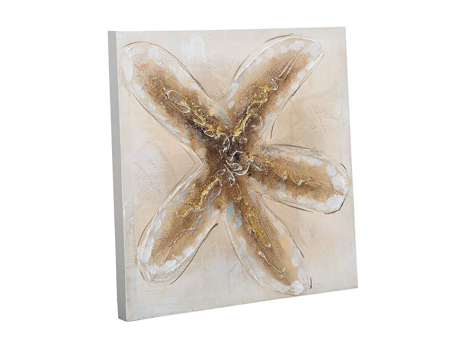 Handgemaltes GemÃ¤lde mit braunem Relief 40x40x2,5h cm