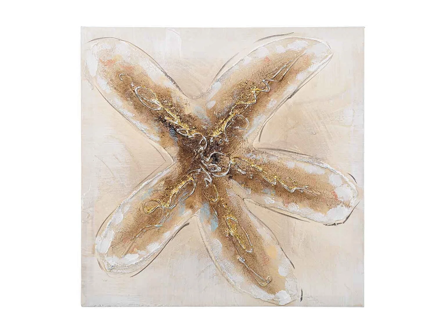 Handgemaltes GemÃ¤lde mit braunem Relief 40x40x2,5h cm