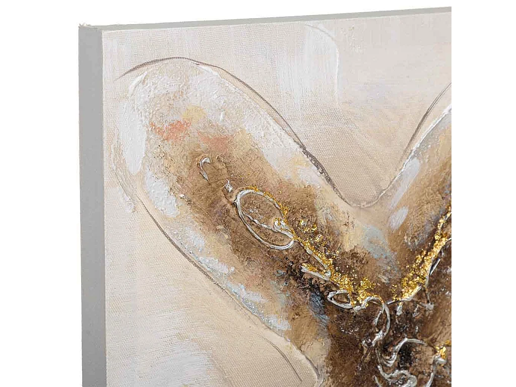 Cuadro pintado a mano con relieve marrón 40x40x2.5