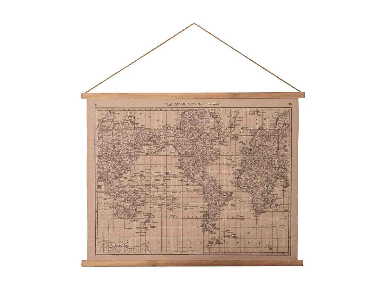 Toile de lin parcheminée imprimée 97x76x1,7