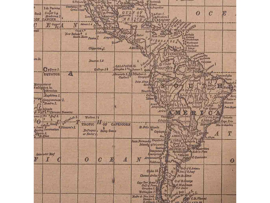 Toile de lin parcheminée imprimée 97x76x1,7