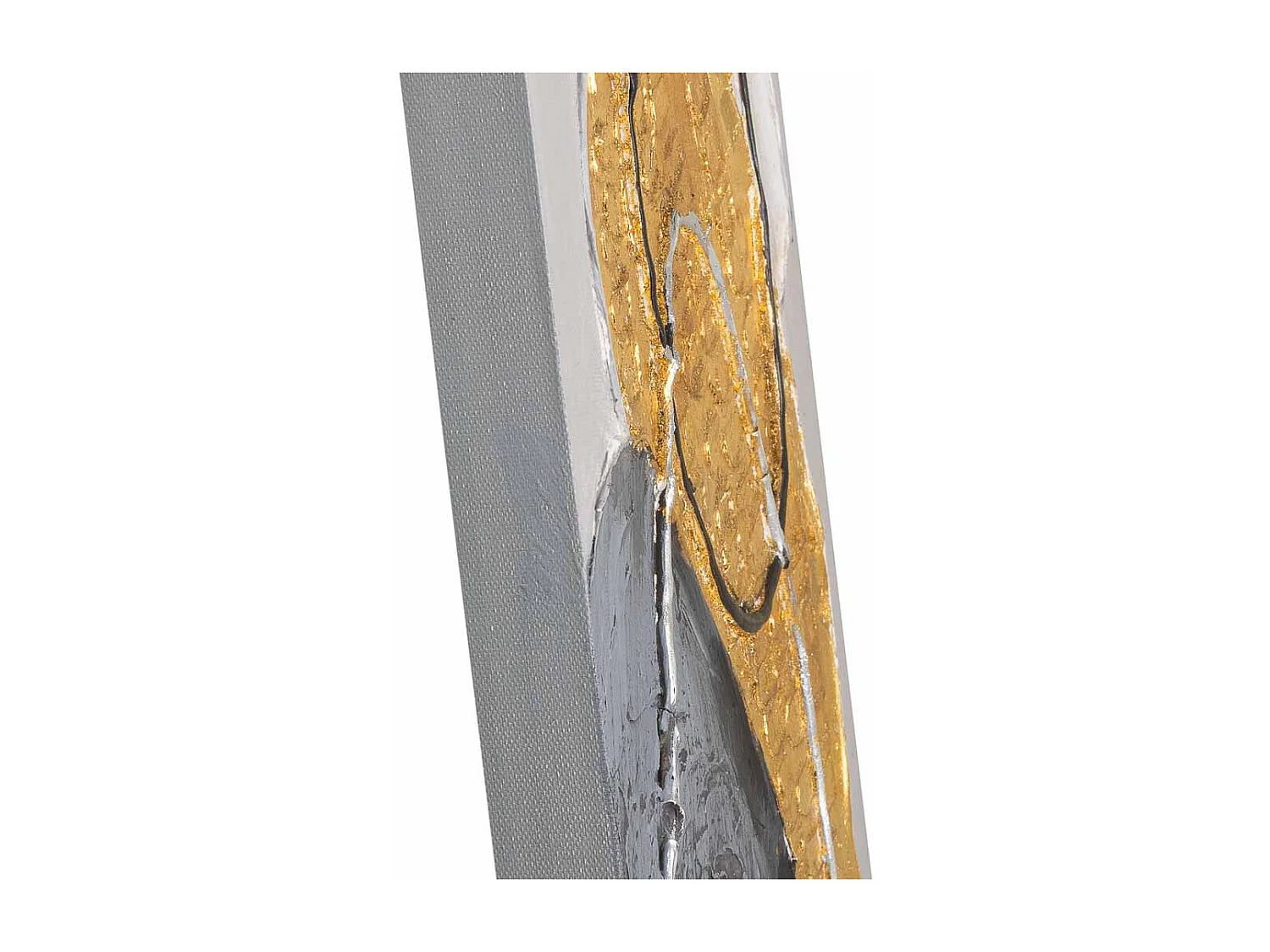 Pintura pintada à mão com relevo cinza 30x90x3