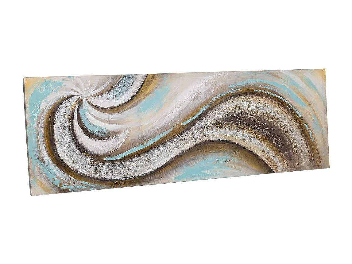 Cuadro pintado a mano con relieve multicolor 40x120x3h cm