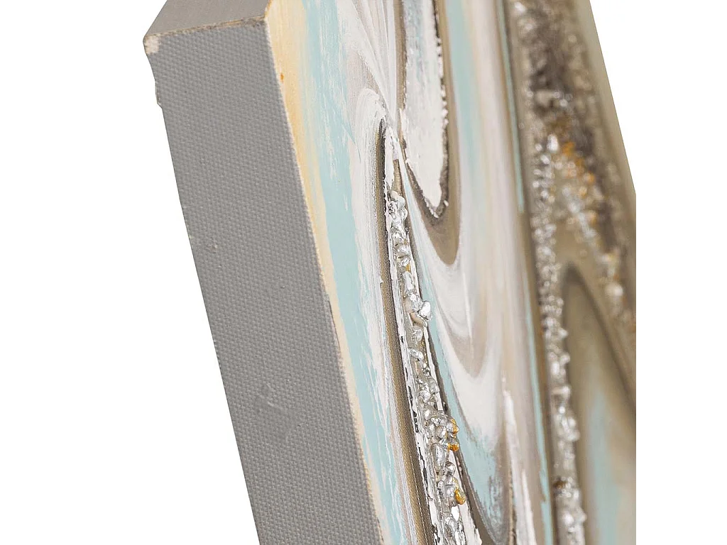 Cuadro pintado a mano con relieve multicolor 40x120x3h cm