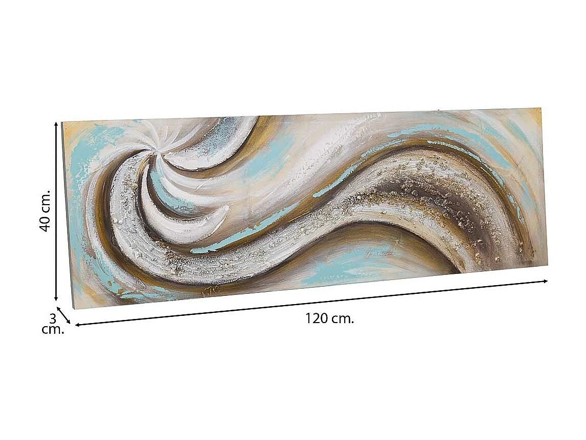 Pintura pintada à mão com relevo multicolorido 40x120x3a cm