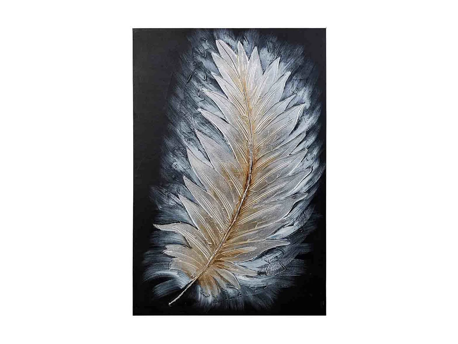 Pintura pintada à mão com relevo preto 60x90x3