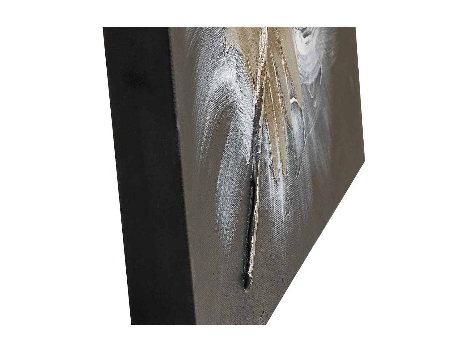 Pintura pintada à mão com relevo preto 60x90x3