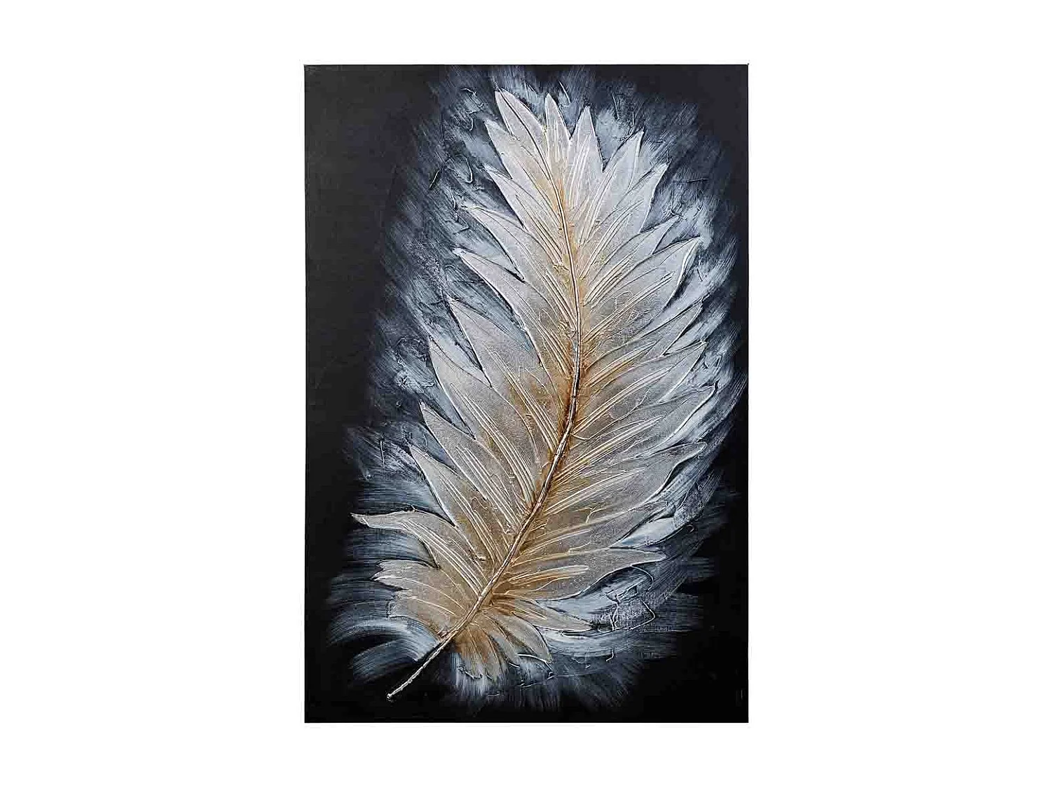 Handgemaltes GemÃ¤lde mit schwarzem Relief 60x90x3h cm