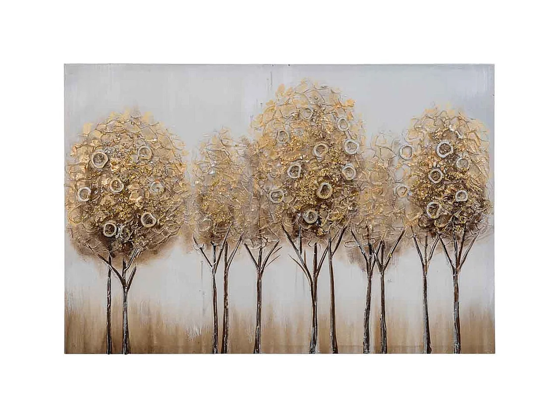 Tableau peint à la main avec relief or 60x90x3h