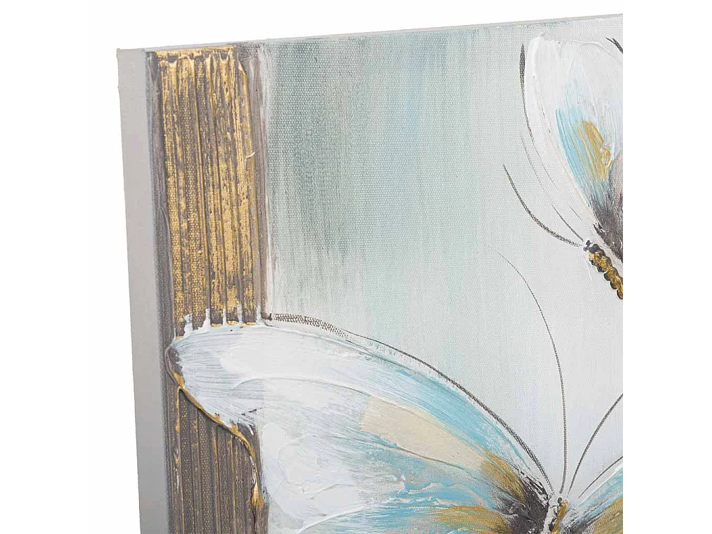 Quadro dipinto a mano con rilievo bianco 40x40x2,5h