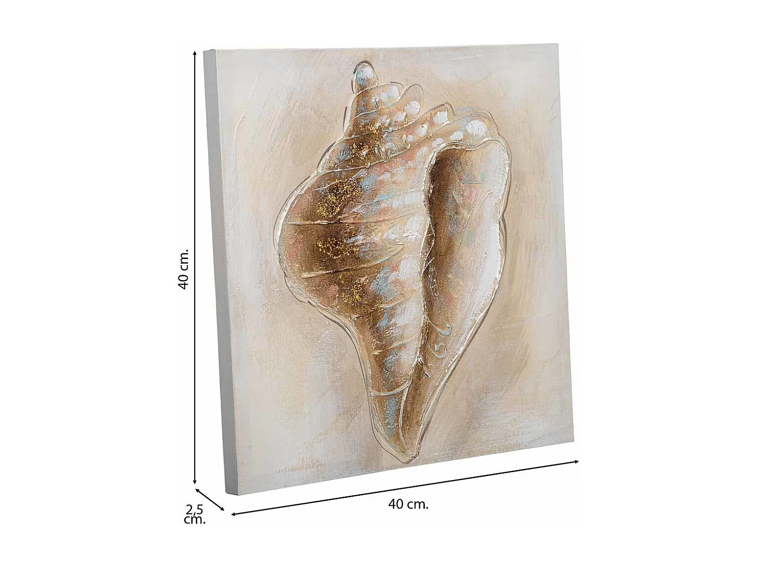 Handgemaltes GemÃ¤lde mit grauem Relief 40x40x2,5h cm