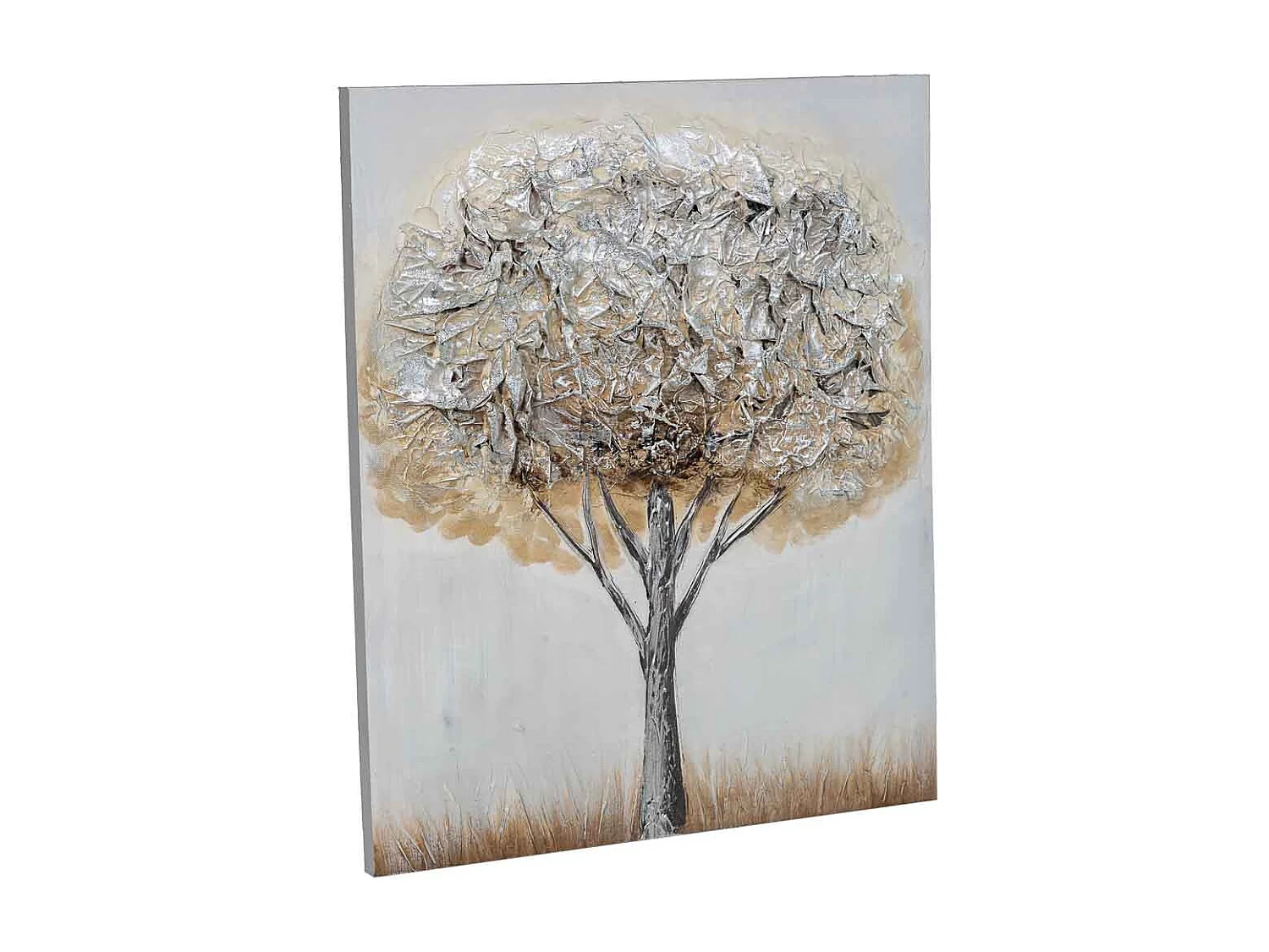 Pintura pintada à mão com relevo cinza 50x60x2,5