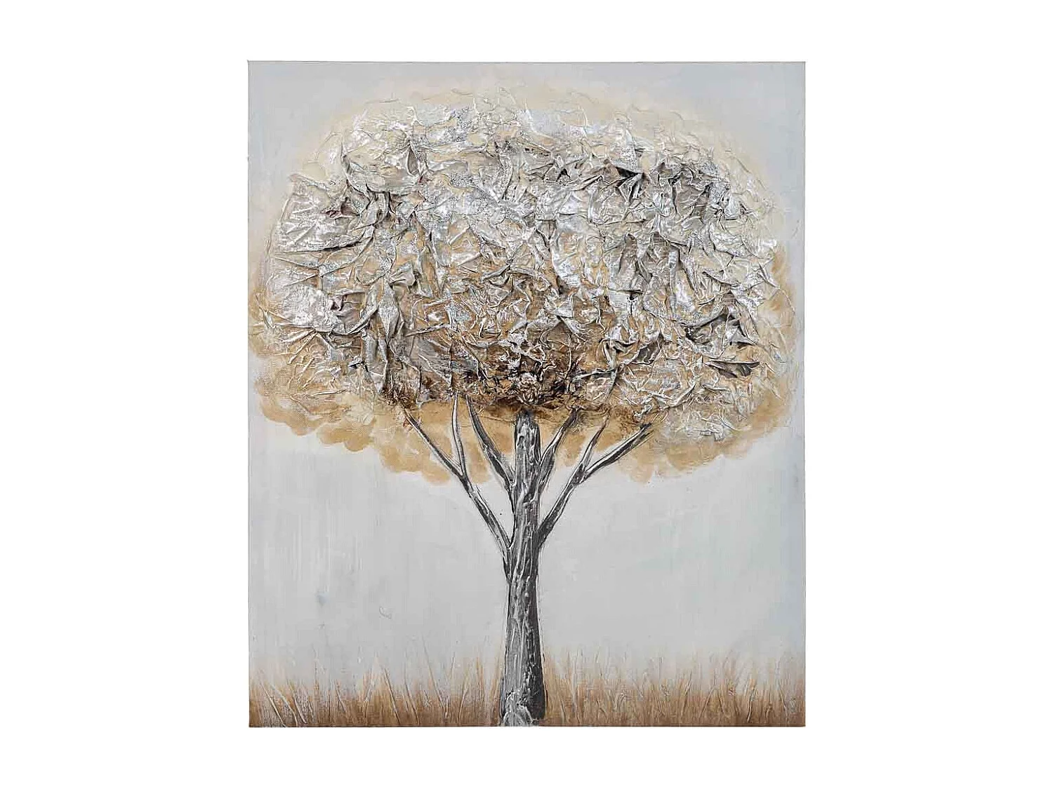 Pintura pintada à mão com relevo cinza 50x60x2,5