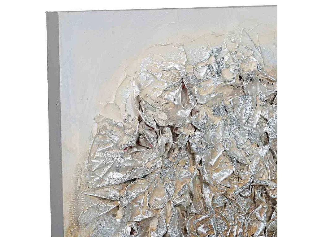 Pintura pintada à mão com relevo cinza 50x60x2,5