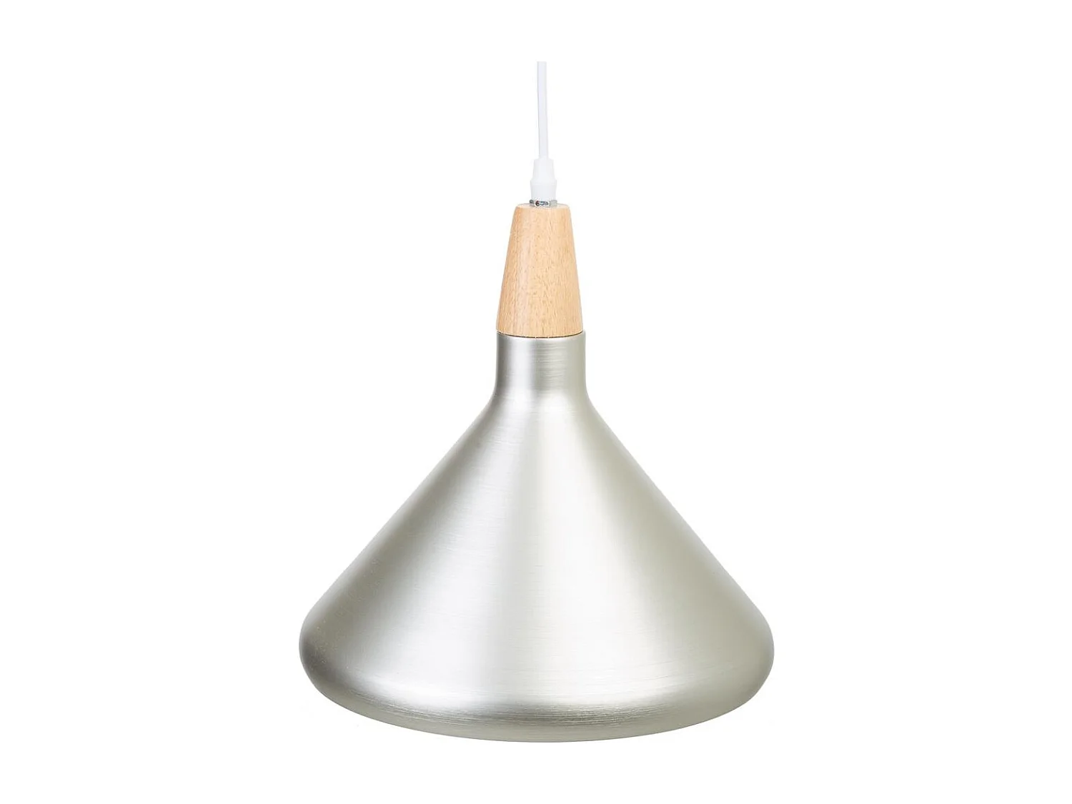 Lustre en bois et métal argenté 27x27x30