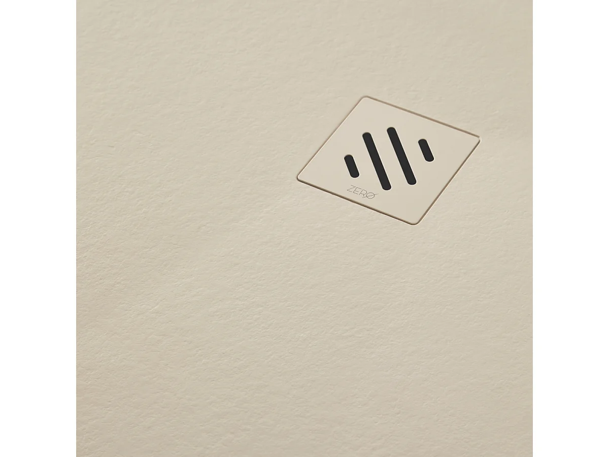 Receveur de Douche Extraplat 100x140cm Beige - Résine Minérale - Antidérapant - Effet Pierre Naturelle - RÉSIGRÈS.