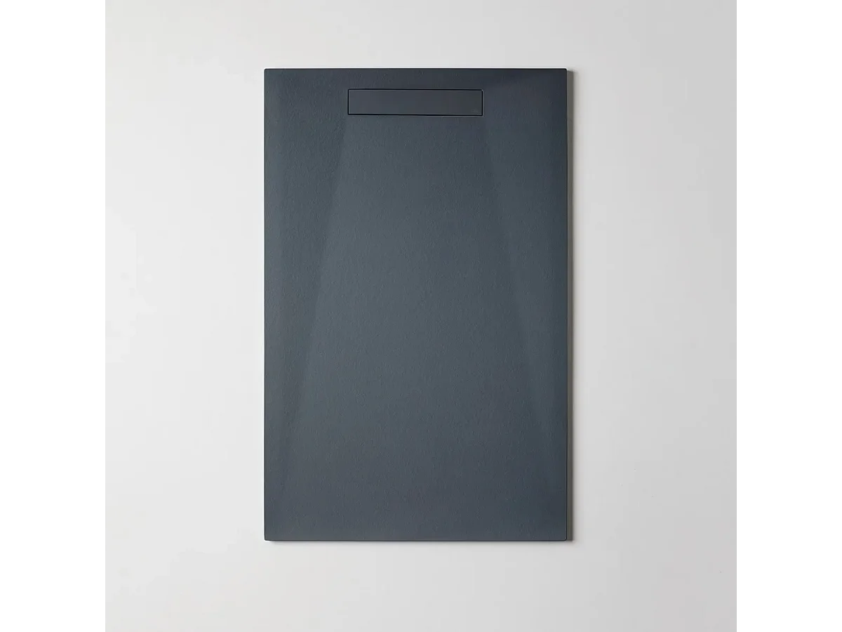 Receveur de Douche Extraplat 100X180cm Graphite - Résine Minérale - Antidérapant - Effet Pierre Naturelle - RÉSIGRÈS.