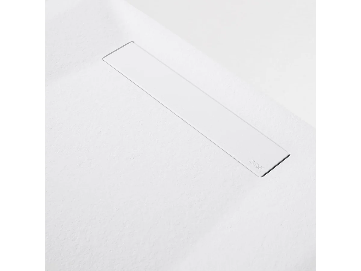 Receveur de Douche Extraplat 90X120cm Blanc - Résine Minérale - Antidérapant - Effet Pierre Naturelle - RÉSIGRÈS.