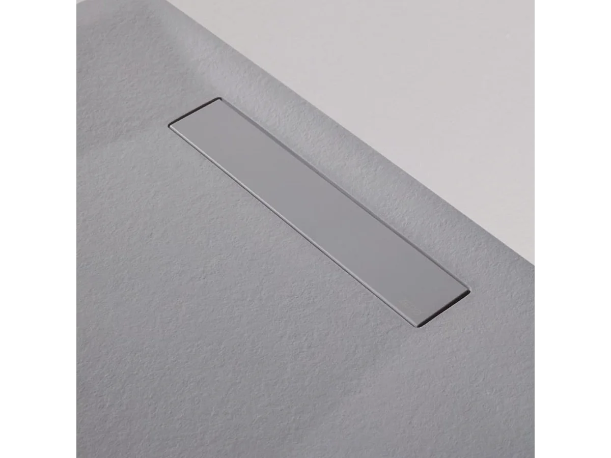 Receveur de Douche Extraplat 90X120cm Gris - Résine Minérale - Antidérapant - Effet Pierre Naturelle - RÉSIGRÈS.