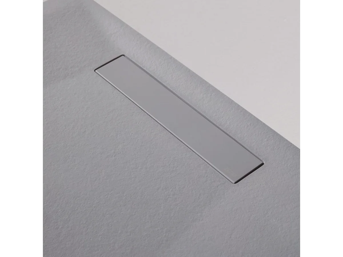 Receveur de Douche Extraplat 70X160x2,8cm Gris en Résine Minérale – Antidérapant,Texture Ardoise - ADICIONAL RÉSIGRÈS