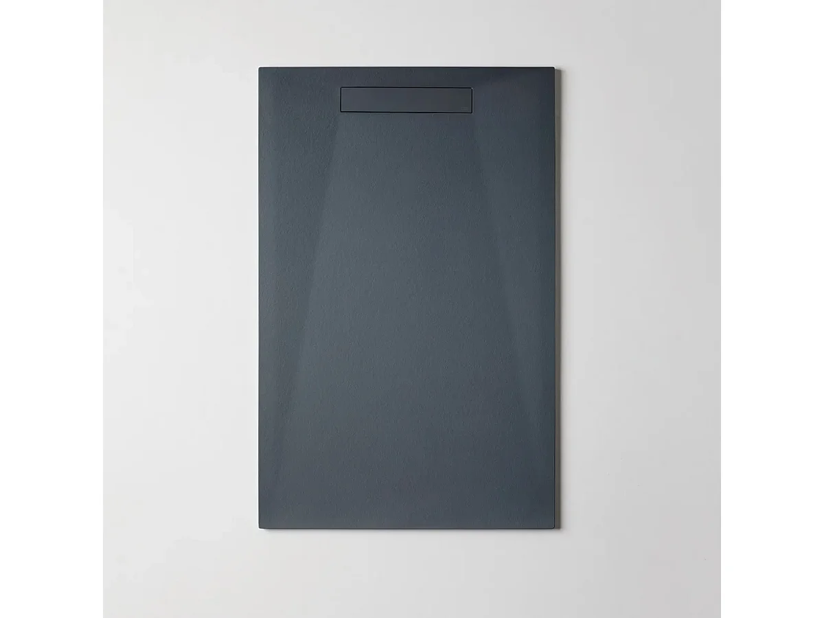 Receveur de Douche Extraplat 90X180cm Graphite - Résine Minérale - Antidérapant - Effet Pierre Naturelle - RÉSIGRÈS.