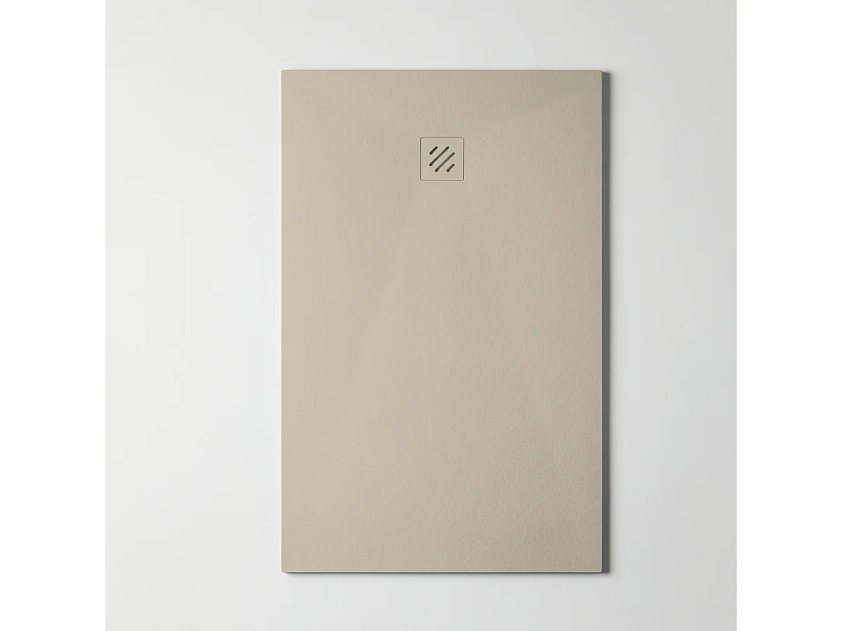 Receveur de Douche Extraplat 90x140cm Beige - Résine Minérale - Antidérapant - Effet Pierre Naturelle - RÉSIGRÈS.